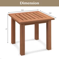 Tangkula 1PC/2PCS Patio Hardwood End Table Square Side Table With Slatted Tabletop Small Coffee Bistro Table Indoor Outdoor Side Table -Cozy Living Deals Store GUEST 59b524bb 0705 4eb3 9120 f4acdc0f647c