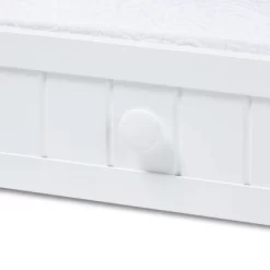 Twin Neves Wood Bed With Trundle White - Baxton Studio