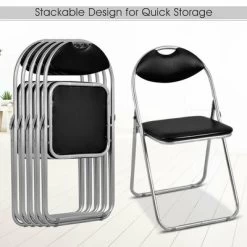 Costway 6 PCS U Shape Folding Chairs Furniture Home Outdoor Picnic Portable Black -Cozy Living Deals Store GUEST 5b313b0f cd84 43ad 9741 41040a2af713