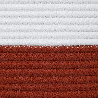 Midlee Rust & White Rope Toys Basket 2 Midlee Rust & White Rope Toys Basket - Image 2