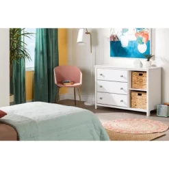 Balka 3 Drawer Dresser With Baskets Pure White - South Shore -Cozy Living Deals Store GUEST 5b4d4298 c656 4fca 9335 cd3cfb0ef937