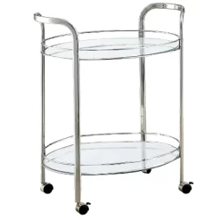 Derria Oval Mirrored Metal Frame Serving Cart - Furniture Of America -Cozy Living Deals Store GUEST 5b6cc95a d23e 49ef 8775 2fe1c2cd8efb