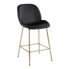 Set Of 2 Diva Steel/Faux Leather Counter Height Barstools Gold/Black - LumiSource