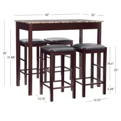 5pc Lancer Faux Marble Tavern Set - Linon -Cozy Living Deals Store GUEST 5bff4a02 a0c2 47f3 b62d b56d04d46a0f