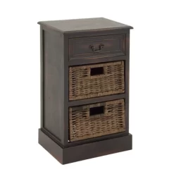 Farmhouse Wooden Side Chest With Basket Drawers Maroon - Olivia & May -Cozy Living Deals Store GUEST 5c4bfcd6 bfd9 4952 811b 3d078481afae