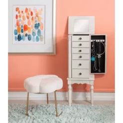 Obrecht Jewelry Armoire Off White - Powell Company -Cozy Living Deals Store GUEST 5c9ffd8c d0be 423a 8ba1 3a5acdbaaa8e