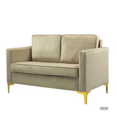 Eldoria Sofa Loveseat With Gold Stainless Leg | Karat Home 16 Eldoria Sofa Loveseat With Gold Stainless Leg | Karat Home - Image 16
