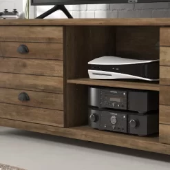 70" Prestwick Gaming Ready Wood TV Stand With 2 Doors And Shelves For TVs Up To 78" Knotty Oak Top - Hillsdale Furniture -Cozy Living Deals Store GUEST 5cf80957 7168 4353 bc05 4959749aa968