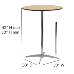 Flash Furniture Lars 30'' Round Wood Cocktail Table With 30'' And 42'' Columns - Set Of 5 -Cozy Living Deals Store GUEST 5d114af2 5d55 4689 9e26 56861dcaadb3