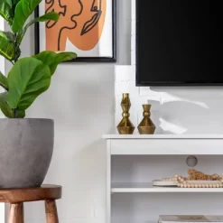 Modern Contemporary Simple Wood Storage Console TV Stand For TVs Up To 65" - Saracina Home -Cozy Living Deals Store GUEST 5d33ce91 88d1 4797 bd70 3bbe4e080c85