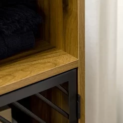 HOMCOM Industrial Kitchen Storage Cabinet, Sideboard Floor Accent Cabinet With Metal Doors And Adjustable Shelves For Living Room, Dark Wood Grain -Cozy Living Deals Store GUEST 5d605f83 8abd 4ba9 b255 1d945b7407b4