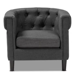 Bisset Chesterfield Chair Gray - Baxton Studio -Cozy Living Deals Store GUEST 5e21bd96 22f4 4bef 96e8 77a8428b0e2e