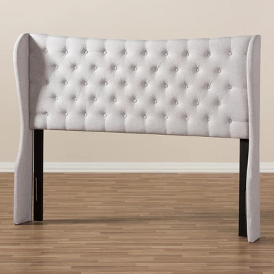 Cadence Modern And Contemporary Fabric Button Tufted Winged Headboard Gray - Baxton Studio 4 Cadence Modern And Contemporary Fabric Button Tufted Winged Headboard Gray - Baxton Studio - Image 4