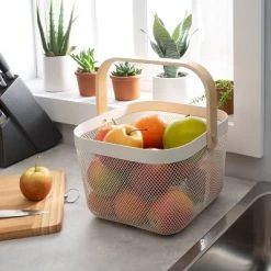 Simplify Mesh Tote With Bamboo Handle White -Cozy Living Deals Store GUEST 5ec35c26 5dea 4e34 b488 a22af2d837bb