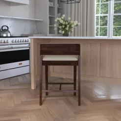 Dresden Non Swivel Counter Height Barstool Walnut - Hillsdale Furniture