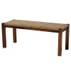 Hermes Natural Seagrass And Mahogany Wood Bench Walnut Brown - Bali & Pari