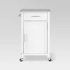 Savannah Stainless Steel Top Compact Kitchen Island Cart White - Crosley