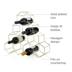 Viski Geo Gold Bottle Wine Rack, Honeycomb Design 14 Viski Geo Gold Bottle Wine Rack, Honeycomb Design -Cozy Living Deals Store GUEST 5fe1dc71 d874 4385 96d3 61f57b0dcf5a