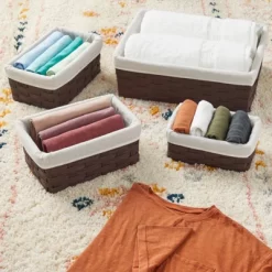 Juvale 5-Pcs Brown Small Rectangular Woven Nesting Baskets, Lined Wicker Set For Organizing Closet, Kitchen, Pantry Shelves, Bathroom (3 Sizes) 10 Juvale 5-Pcs Brown Small Rectangular Woven Nesting Baskets, Lined Wicker Set For Organizing Closet, Kitchen, Pantry Shelves, Bathroom (3 Sizes) -Cozy Living Deals Store GUEST 5ff4cee3 905b 4bab a93e c95470ef2d66