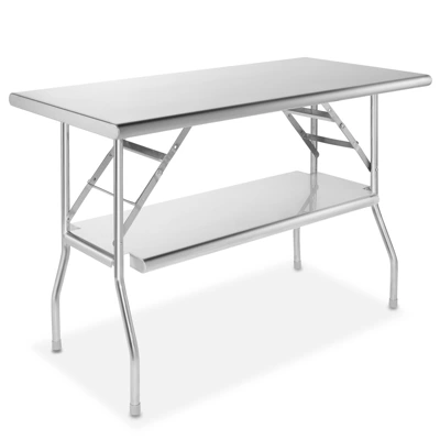GRIDMANN 48 X 24 Inch Stainless Steel Folding Tables, NSF Certified Kitchen Prep Table 7 GRIDMANN 48 X 24 Inch Stainless Steel Folding Tables, NSF Certified Kitchen Prep Table - Image 7