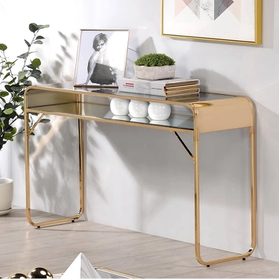 Milrix Sofa Table With Glass Top - MiBasics 1 Milrix Sofa Table With Glass Top - MiBasics
