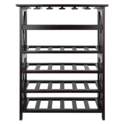 Rio 24 Bottles Wine Rack Wood/Espresso - Winsome -Cozy Living Deals Store GUEST 61882e07 b196 41e3 a2fc 0ced8e830a5e