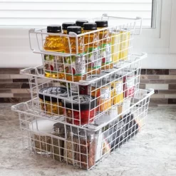 Set Of 3 Storage Bins - Basket Set For Toy, Kitchen, Closet, And Bathroom Storage - Small, Medium, And Large Shelf Organizers By Home-Complete (White) -Cozy Living Deals Store GUEST 61aa48cf c5d7 4327 9c3b 1b792297c915