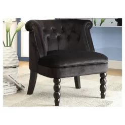 Flax Victorian Style Contemporary Velvet Fabric Upholstered Vanity Accent Chair - Black - Baxton Studio 5 Flax Victorian Style Contemporary Velvet Fabric Upholstered Vanity Accent Chair - Black - Baxton Studio -Cozy Living Deals Store GUEST 61c958ea c88a 405d 9853 81e61ed56f01