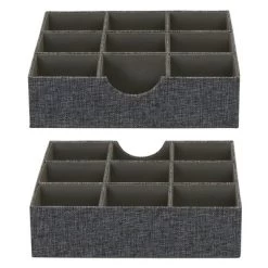 Household Essentials Set Of 2 9-Section Drawer Trays Graphite Linen 10 Household Essentials Set Of 2 9-Section Drawer Trays Graphite Linen -Cozy Living Deals Store GUEST 6218027e d860 463c 9204 de4a0fc0c78b