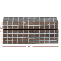 Handcarved Plaid 6x4" Lidded Decorative Wood Storage Box - Foreside Home & Garden -Cozy Living Deals Store GUEST 621bc9e5 bd61 4d53 905f 2b74f6ab90eb