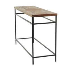Rustic Metal Console Table Brown - Olivia & May
