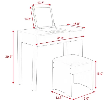 Costway Black Vanity Dressing Table Furniture Stool Storage Box 1 Costway Black Vanity Dressing Table Furniture Stool Storage Box