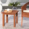 Tangkula 1PC/2PCS Patio Hardwood End Table Square Side Table With Slatted Tabletop Small Coffee Bistro Table Indoor Outdoor Side Table