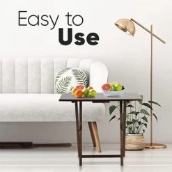 PJ Wood 19.09 X 14.57 X 26.00 Inch Folding TV Tray Tables With Compact Storage Rack, Solid Wood Construction, Walnut Brown Finish, 5 Piece Set -Cozy Living Deals Store GUEST 63c12be6 1cb6 4f62 bed6 76de015bd193