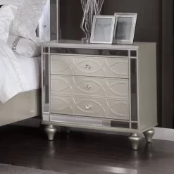 3pc Queen La Mesa Bed Nightstand And Dresser Set Silver - HOMES: Inside + Out -Cozy Living Deals Store GUEST 6448d2a1 cdea 4ba2 a27a 001adc649976