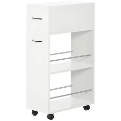 HOMCOM 3- Tier Slim Storage Cart, Rolling Narrow Kitchen Cart On Wheels For Small Place, Slide Out Side Utility Cart For Bathroom, Laundry 7 HOMCOM 3- Tier Slim Storage Cart, Rolling Narrow Kitchen Cart On Wheels For Small Place, Slide Out Side Utility Cart For Bathroom, Laundry -Cozy Living Deals Store GUEST 6449bb6c ea89 4a55 9d18 aec049a6f65e