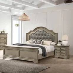 3pc Kritan Bed With 2 Nightstands Antique Warm Gray - HOMES: Inside + Out 16 3pc Kritan Bed With 2 Nightstands Antique Warm Gray - HOMES: Inside + Out -Cozy Living Deals Store GUEST 645ef5e2 ba9d 47ce bd32 fdd34bafacec