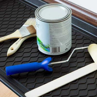 Stalwart 24"x15" All Weather Boot Tray With Water Resistant Plastic Utility Shoe Mat For Indoor And Outdoor Black 2 Stalwart 24"x15" All Weather Boot Tray With Water Resistant Plastic Utility Shoe Mat For Indoor And Outdoor Black - Image 2