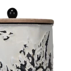 Set Of 3 Cream And Gray Floral Metal Decorative Storage Canisters - Foreside Home & Garden -Cozy Living Deals Store GUEST 650257c7 31d4 4b59 b9b2 17adfb851bec