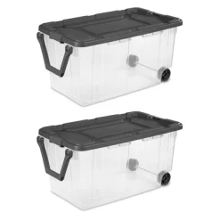 Sterilite 160 Quart Latching Stackable Bedroom Closet Playroom Wheeled Storage Box Container Bin With Gray Lid And Clear Sides 12 Sterilite 160 Quart Latching Stackable Bedroom Closet Playroom Wheeled Storage Box Container Bin With Gray Lid And Clear Sides -Cozy Living Deals Store GUEST 6505dca8 2fe5 4a18 8c68 e4ade8eab137
