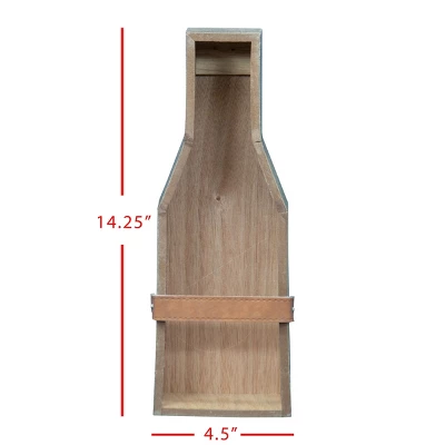 Single Bottle Rustic White Wood Wall Mount Wine Rack - Foreside Home & Garden 5 Single Bottle Rustic White Wood Wall Mount Wine Rack - Foreside Home & Garden - Image 5