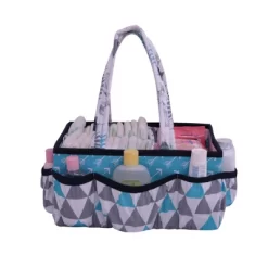 Bacati - Woodlands Aqua/Navy/Gray Boys Cotton Nursery Storage Caddy