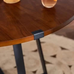 40" Urban Industrial Round Dining Table With Faux Wrap Leg Dark Walnut - Saracina Home -Cozy Living Deals Store GUEST 65b752a1 a470 4c70 a554 7b7a706fed25