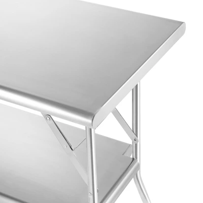 GRIDMANN 48 X 24 Inch Stainless Steel Folding Tables, NSF Certified Kitchen Prep Table 2 GRIDMANN 48 X 24 Inch Stainless Steel Folding Tables, NSF Certified Kitchen Prep Table - Image 2