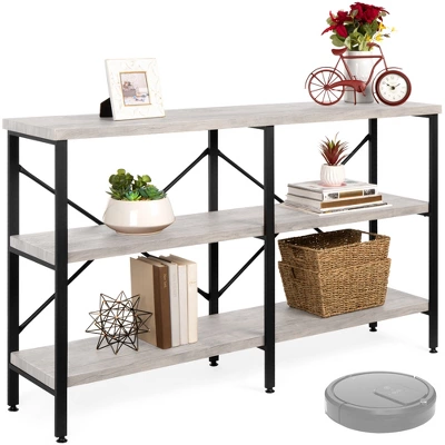 Best Choice Products 55in Rustic 3-Tier Console Table For Living Room, Entry W/ Non-Scratch Feet 8 Best Choice Products 55in Rustic 3-Tier Console Table For Living Room, Entry W/ Non-Scratch Feet - Image 8