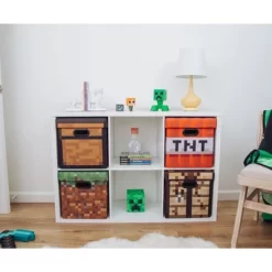 Ukonic Minecraft Grassy Block Fabric Storage Bin Cube Organizer With Lid | 13 Inches -Cozy Living Deals Store GUEST 665eb99e fa74 4066 ae07 23212b2d3036