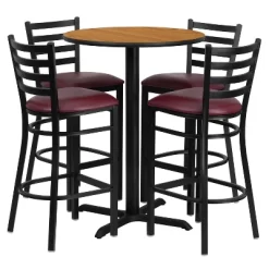 Flash Furniture 30'' Round Laminate Table Set With X-Base And 4 Ladder Back Metal Barstools -Cozy Living Deals Store GUEST 66b03027 8315 48df a8ec 5b7df43afdbd