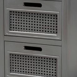 Sheldon Vintage Wood And Synthetic Rattan 3 Drawer Nightstand Gray - Baxton Studio -Cozy Living Deals Store GUEST 66f6ee83 3bfd 43fd a3e9 54eff162d98b