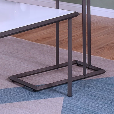 Inlissa 2 Open Shelf Console Table Gun Metal/White High Gloss - MiBasics 5 Inlissa 2 Open Shelf Console Table Gun Metal/White High Gloss - MiBasics - Image 5