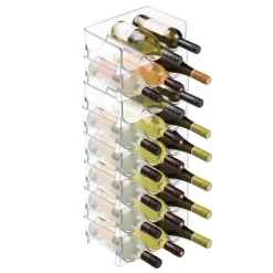 MDesign Plastic Stackable Wine Bottle Storage Organizer Rack -Cozy Living Deals Store GUEST 675356fa da07 4cd1 94a2 cadebea93ddf